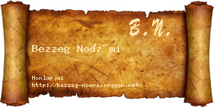 Bezzeg Noémi névjegykártya